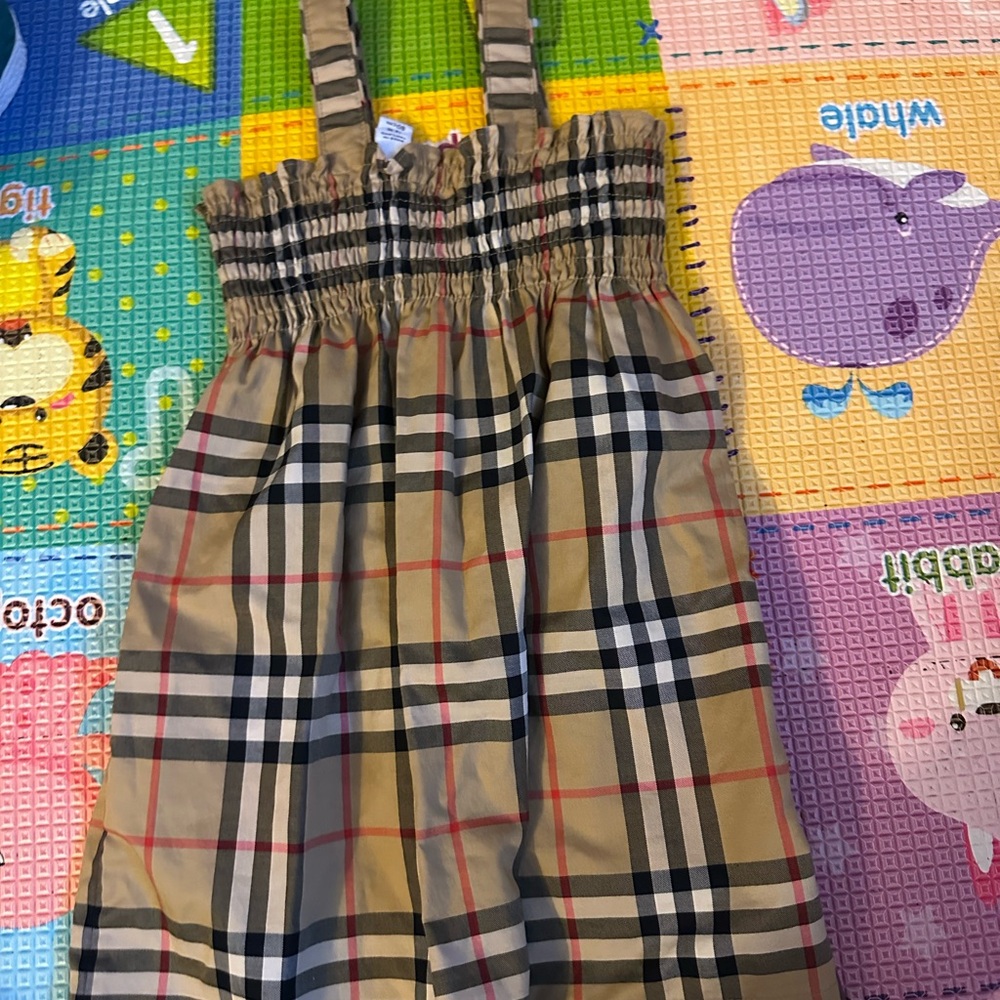 Burberry Beige and Black Plaid Dress